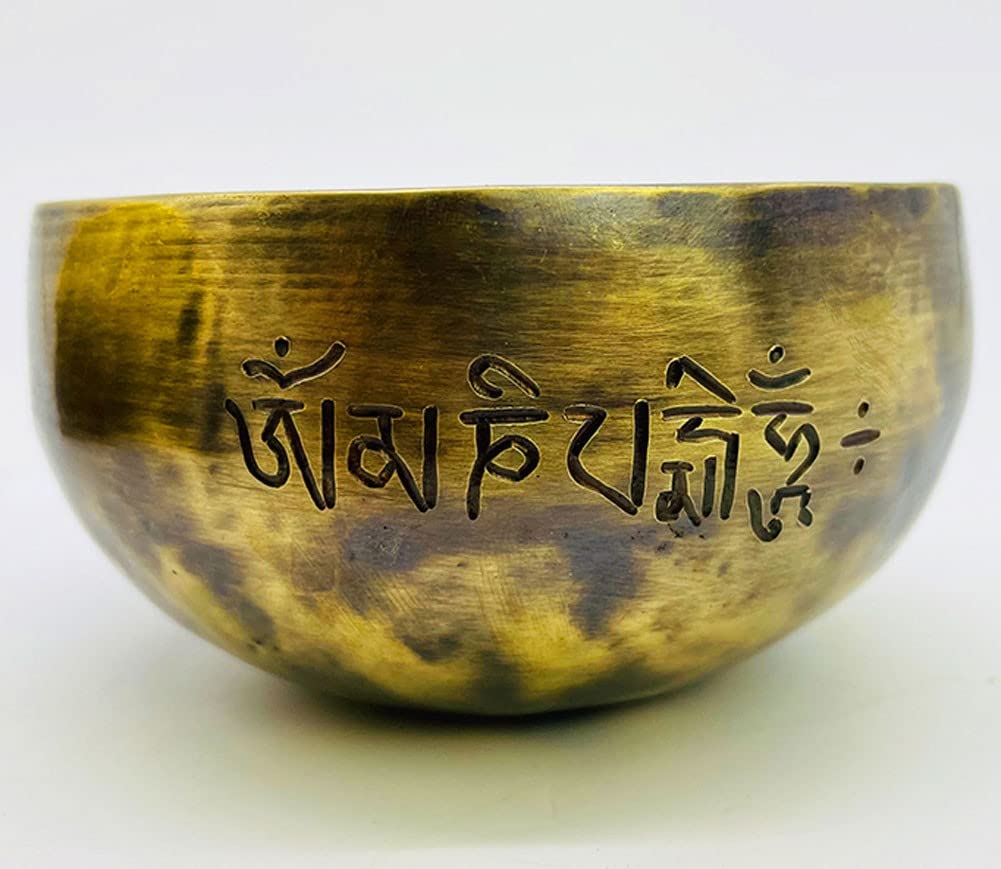 Tybetańska Misa Śpiewająca, Misa Dźwiękowa, Święty Symbol Buddyjskiej Mantry Z Nepalu, Antyczny Design, Odpowiednia Do Jogi, Medytacji, Uzdrawiania Dźwiękiem I Równoważenia Cz(20 Cm)