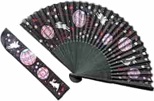 Amazon.co.jp: 京佑 シルク製 扇子 袋付き 鞠 兎 約21cm まり