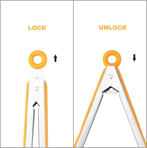 Miniatura 8 de Paquete de 4 pinzas de cocina azules, de silicona de alta calidad, sin BPA, antiadherentes, acero inoxidable, barbacoa, para cocinar a la parrilla,