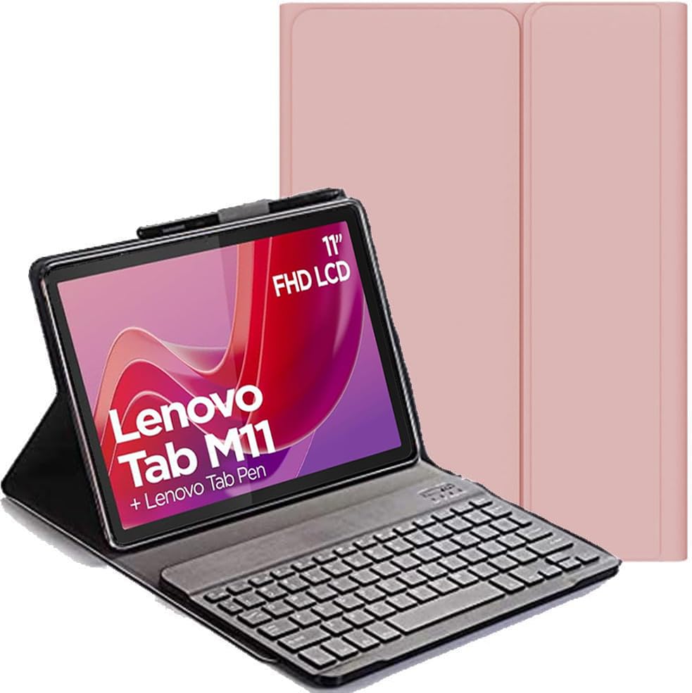 Custodia Con Tastiera Bluetooth 5.0 Per Lenovo Tab M11 (TB330XU/TB330FU) – Retroilluminata A 7 Colori, Staccabile, Con Portapenne E Supporto Regolabile - 3
