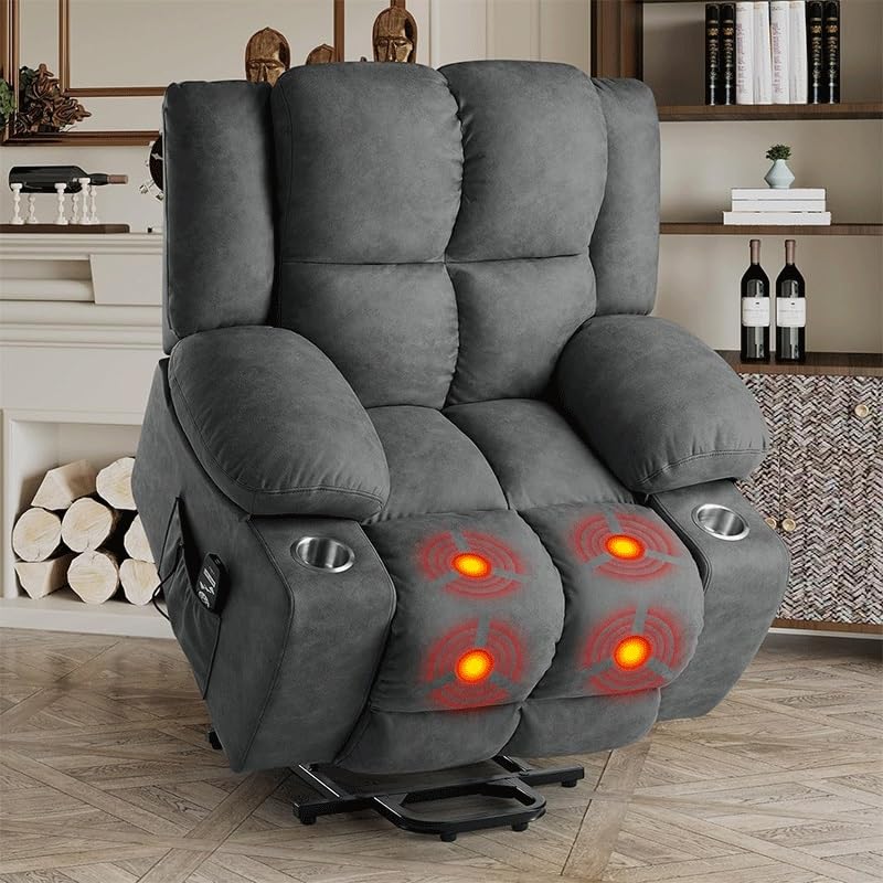 Sillón eléctrico reclinable grande color gris oscuro miniatura 2