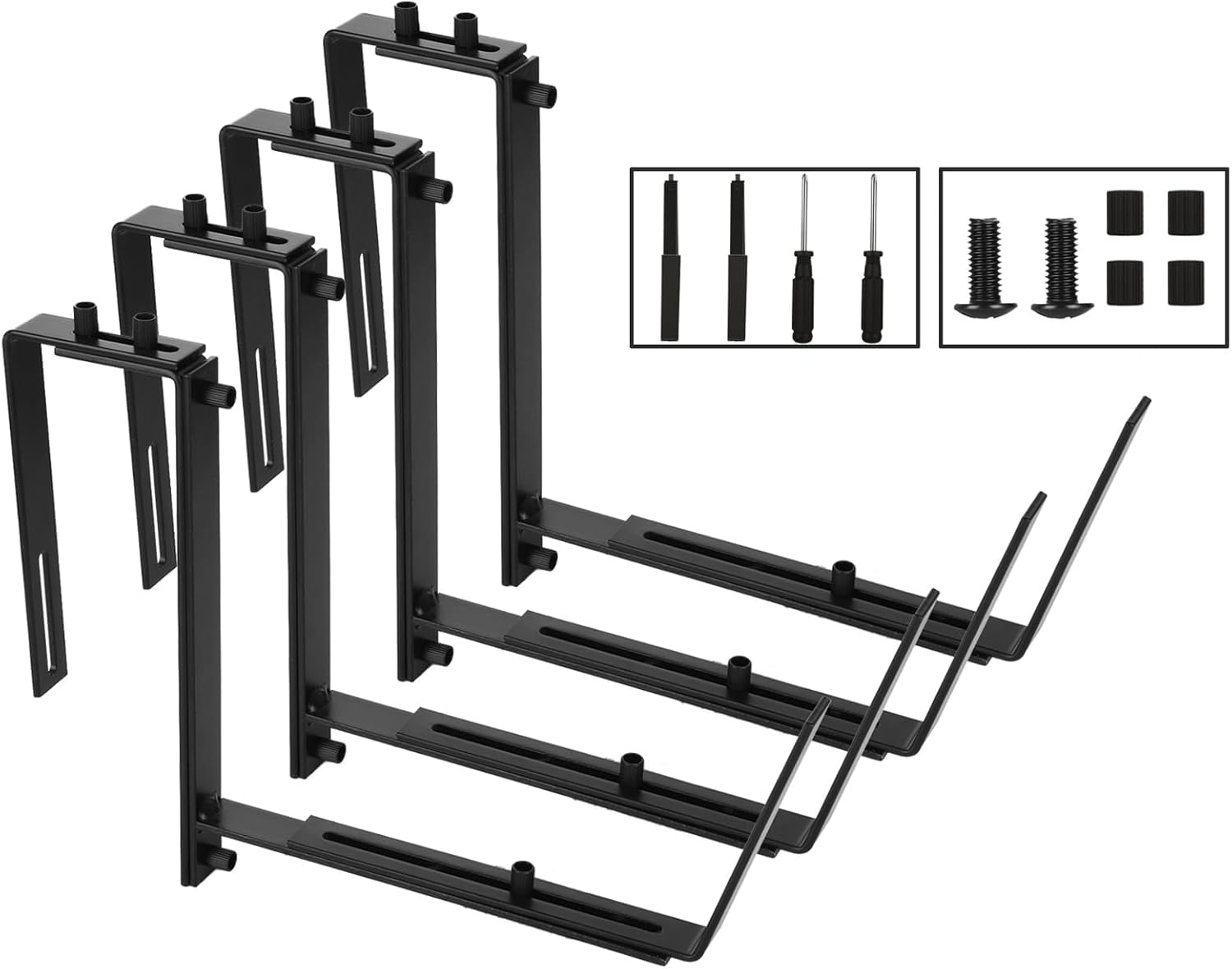 2Pack Window Box Brackets 612 inch, Adjustable Planter Box