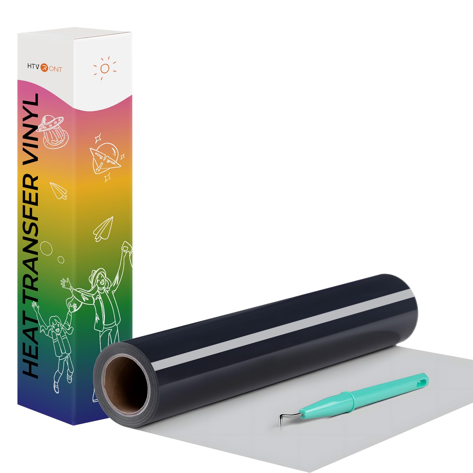 HTVRONT Heat Transfer Vinyl Dark Blue HTV Rolls, 12" x 20ft