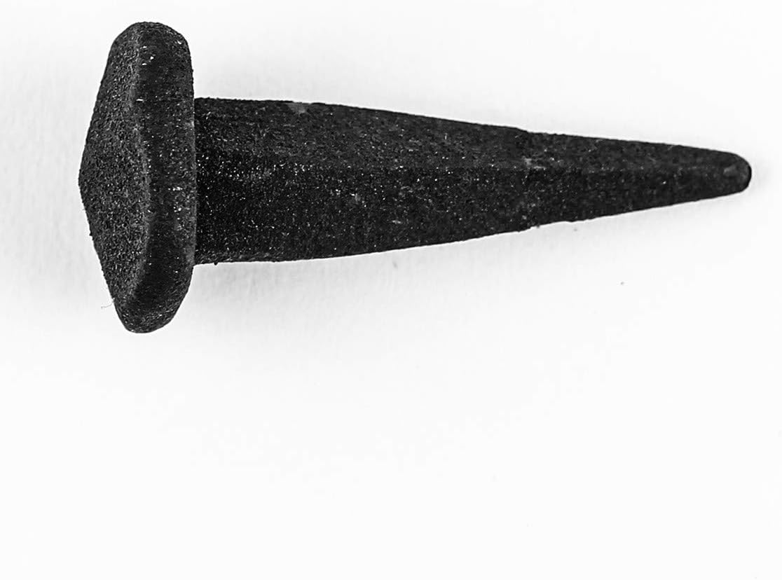 Renovators Supply Manufacturing Black Wrought Iron Nails 1.38" L Small Round Clavos Decorative Nails for Barn, Gate, Window Shutter Or Doors with Black Powder Coat Finish Home Hardware Pack of 50