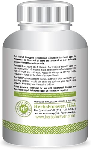 Miniatura 3 de Gokshuradi Guggul Cápsulas – Formulación ayurvédica tradicional – Suplemento para la salud de los riñones – 90 cápsulas vegetales