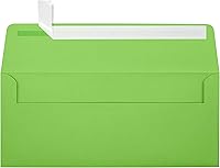 Vista 22 de LUXPaper Sobres comerciales #10 Despegar y prensar 4 1/8 pulgadas x 9 1/2 pulgadas Lino blanco Texto de 80 libras 50