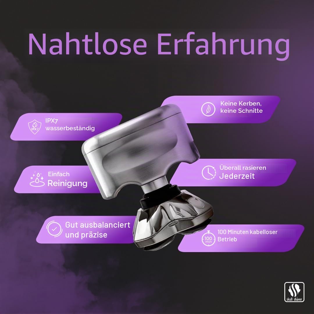 Skull Shaver Pitbull Diamond Pro Elektrorasierer & Rasierer - Ultimatives Männerpflege-Set - Für Kopf, Bart & Körper - Kabellos, Reisefreundlich, inkl. Ladekabel | Ultimatives Männerpflege-Set, Für Kopf, Bart & Körper, Kabellos, Reisefreundlich, inkl. Lad