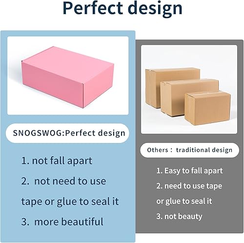 Miniatura 10 de SNOGSWOG Paquete de 28 cajas de envío de 10 x 8 x 3 pulgadas, caja de cartón corrugado blanco