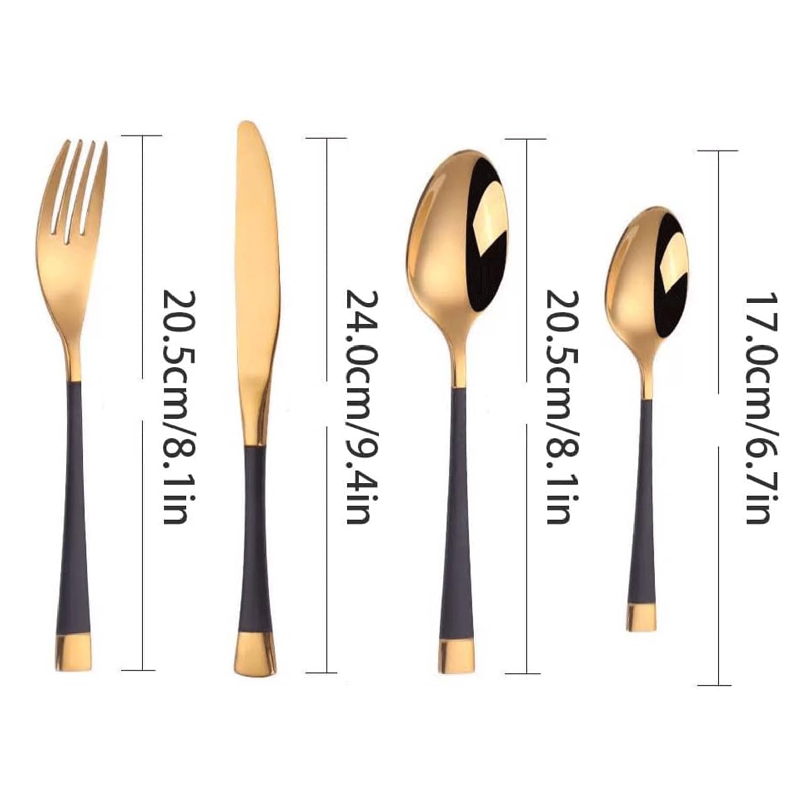 Ensemble de Couverts 4 pièces Couteau Fourchette cuillère en Acier Inoxydable Ensemble d'argenterie Miroir Poli Ensemble de Couverts hôtel Western dîner fourchettes