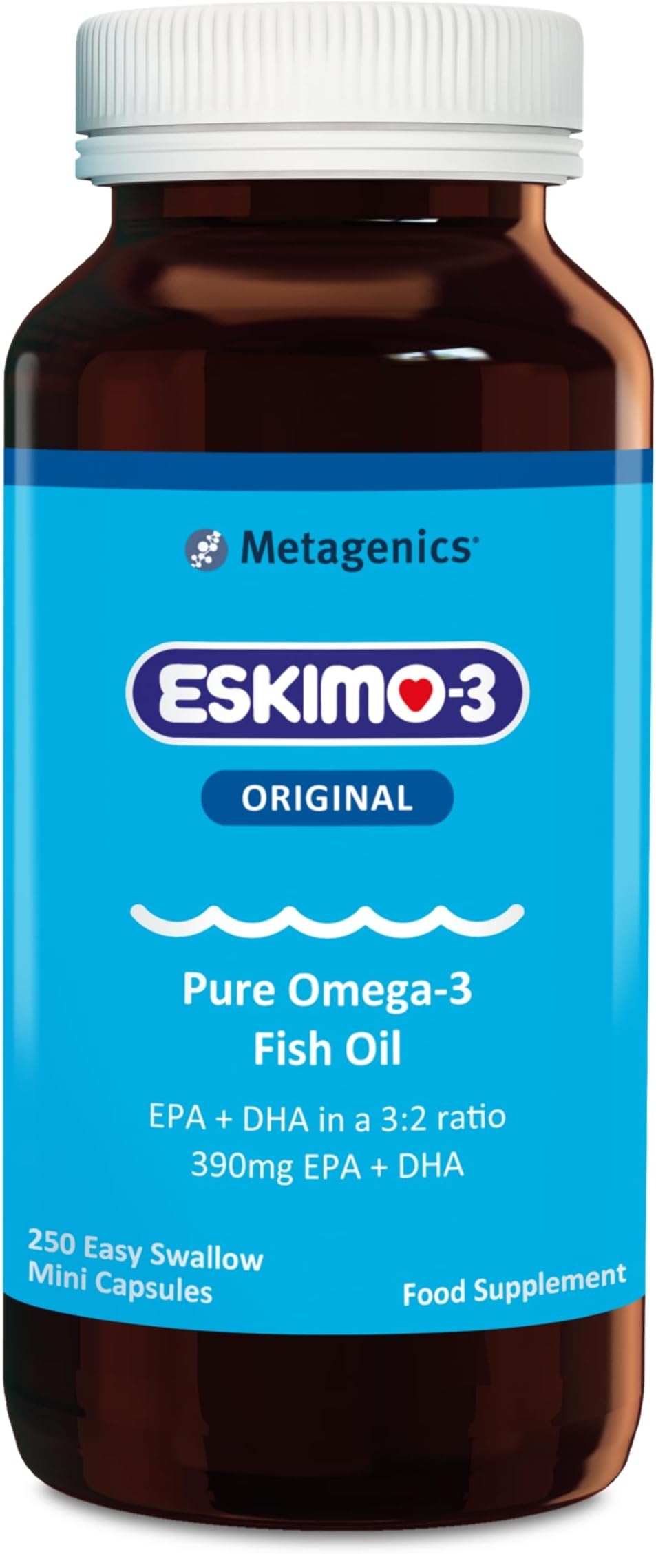 Eskimo-3 Fish Oil - Source of Omega-3 and Essential Fatty Acids EPA & DHA - 250 Capsules