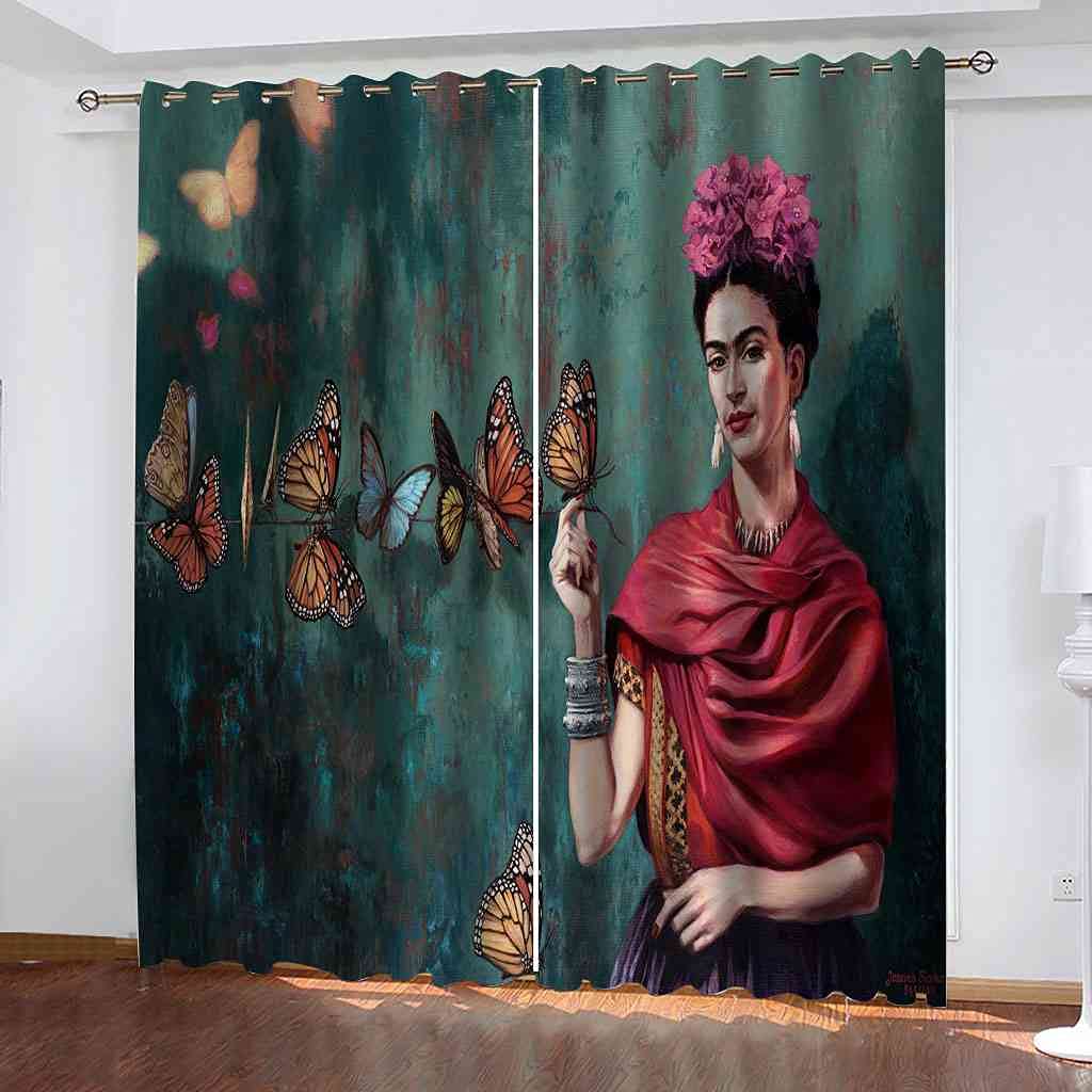 Rideau occultant contre la lumière et le froid motif papillon 3D pour chambre
