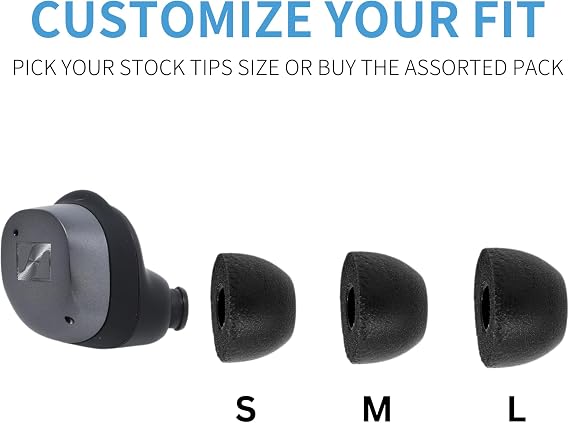 Comply TrueGrip Premium Memory Foam Replacement Ear Tips, Black, Small
