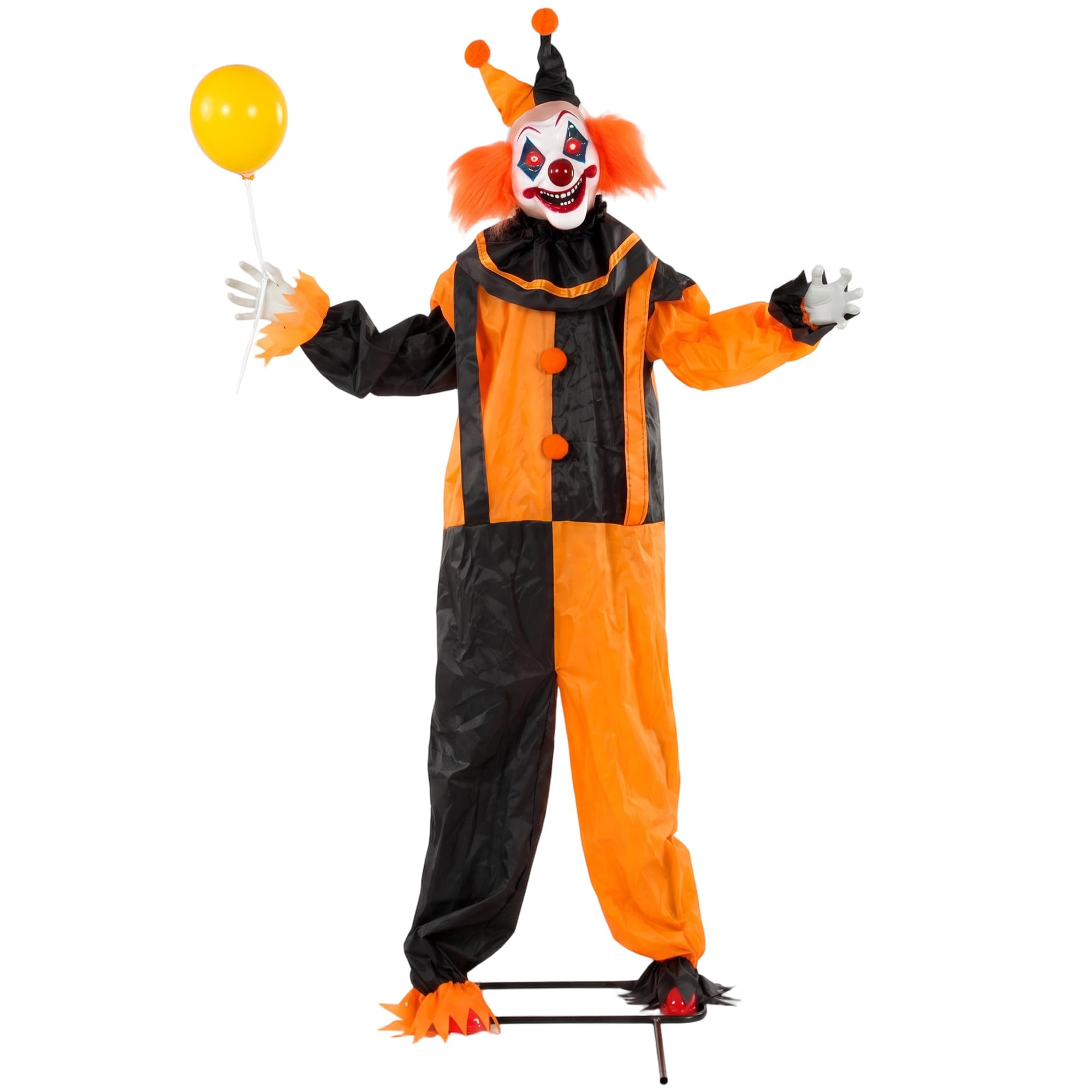 HOMCOM 190 cm Life Size Animated Clown Halloween Decorations Outdoor Indoor