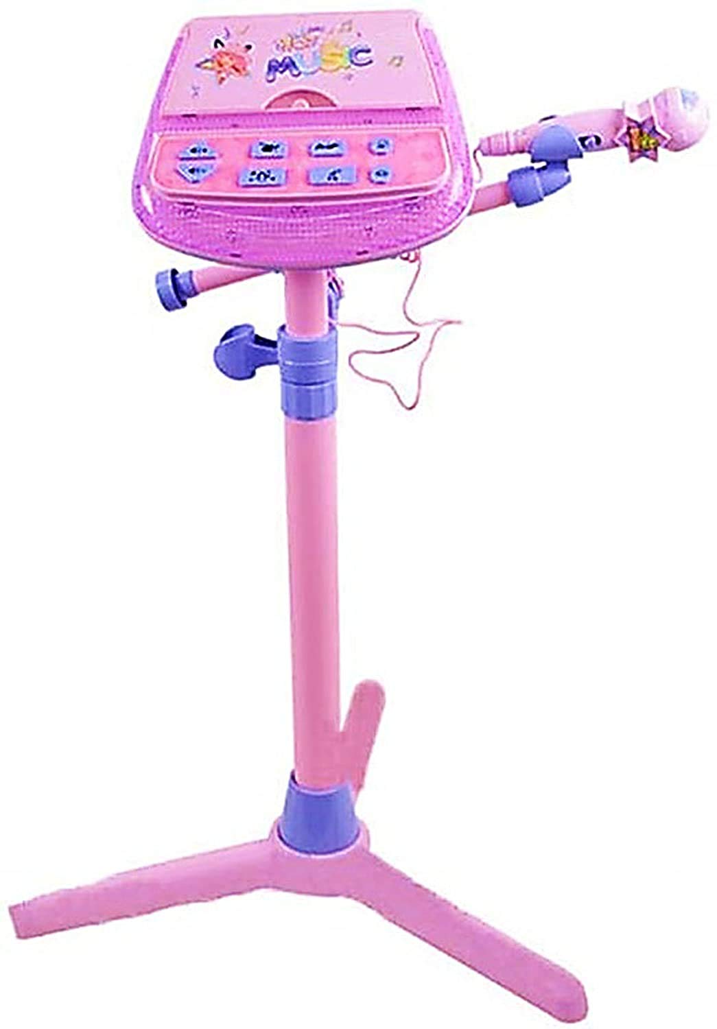 Kids Karaoke Microphone Player for Home Party Music Singing with Preloaded Melody Songs, Pink Color