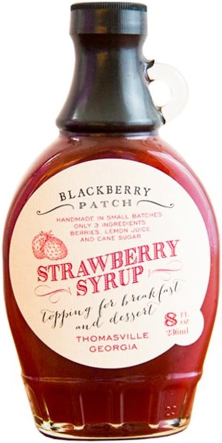 Strawberry Syrup 3 Ingredients - Blackberry Patch 8 oz Bottle – Oprahs Favorite Things 2014, Small Batch & Handmade in Georgia, Perfect on Pancakes, Waffles & French Toast, Great Dessert Topping!
