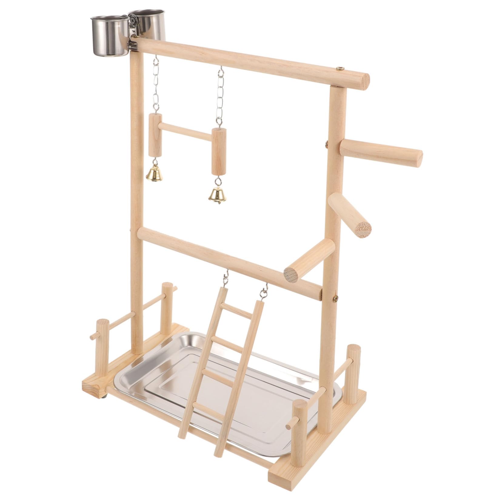 DOITOOL 1juego Soporte De Perch para Aves De Madera Área para Periquitos y Cacatúas De Juguetes para Escalera y Columpio