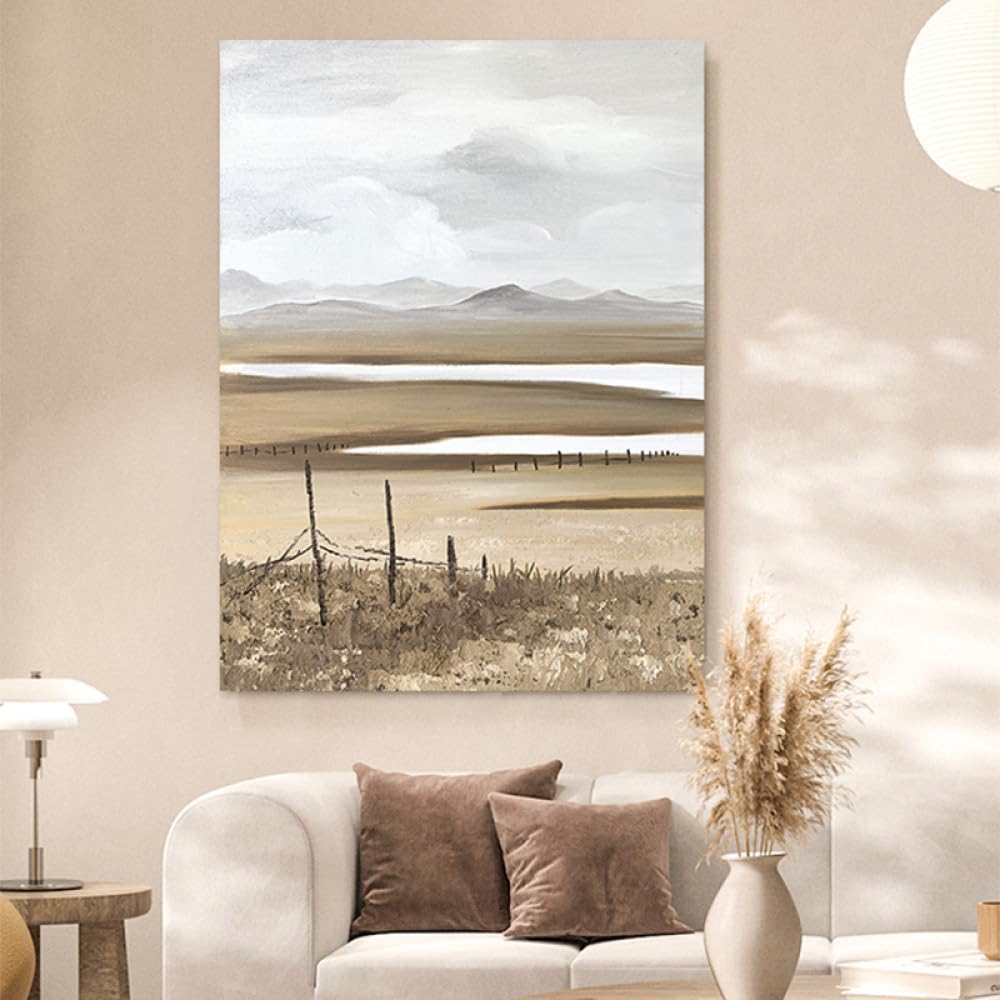 Peinture à l'huile paysage de rivière des Prairies sérénité salon