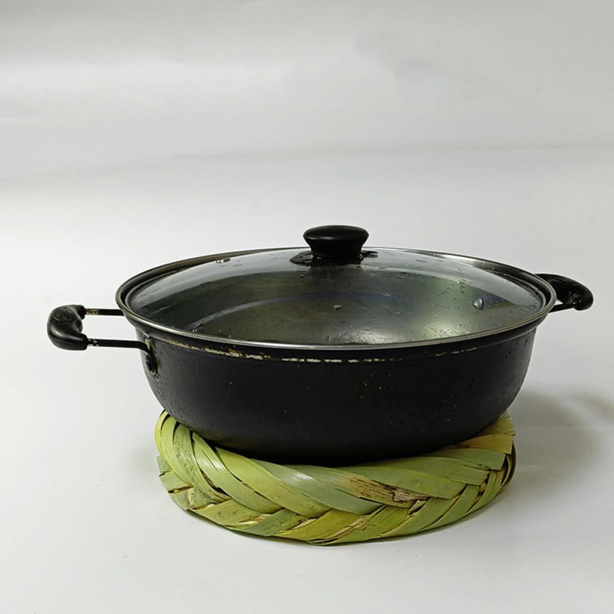 Woven Pot Accessory Trivet Large Non-Slip Heat-Resistant Wok Holder for Kitchen Countertop and Dining Table