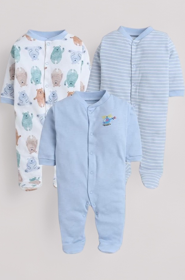 Smiley APPU 100% Cotton Baby Rompers/Sleepsuits/Jumpsuit/Night Suits for Baby Boys & Girls, Infants, New Borns