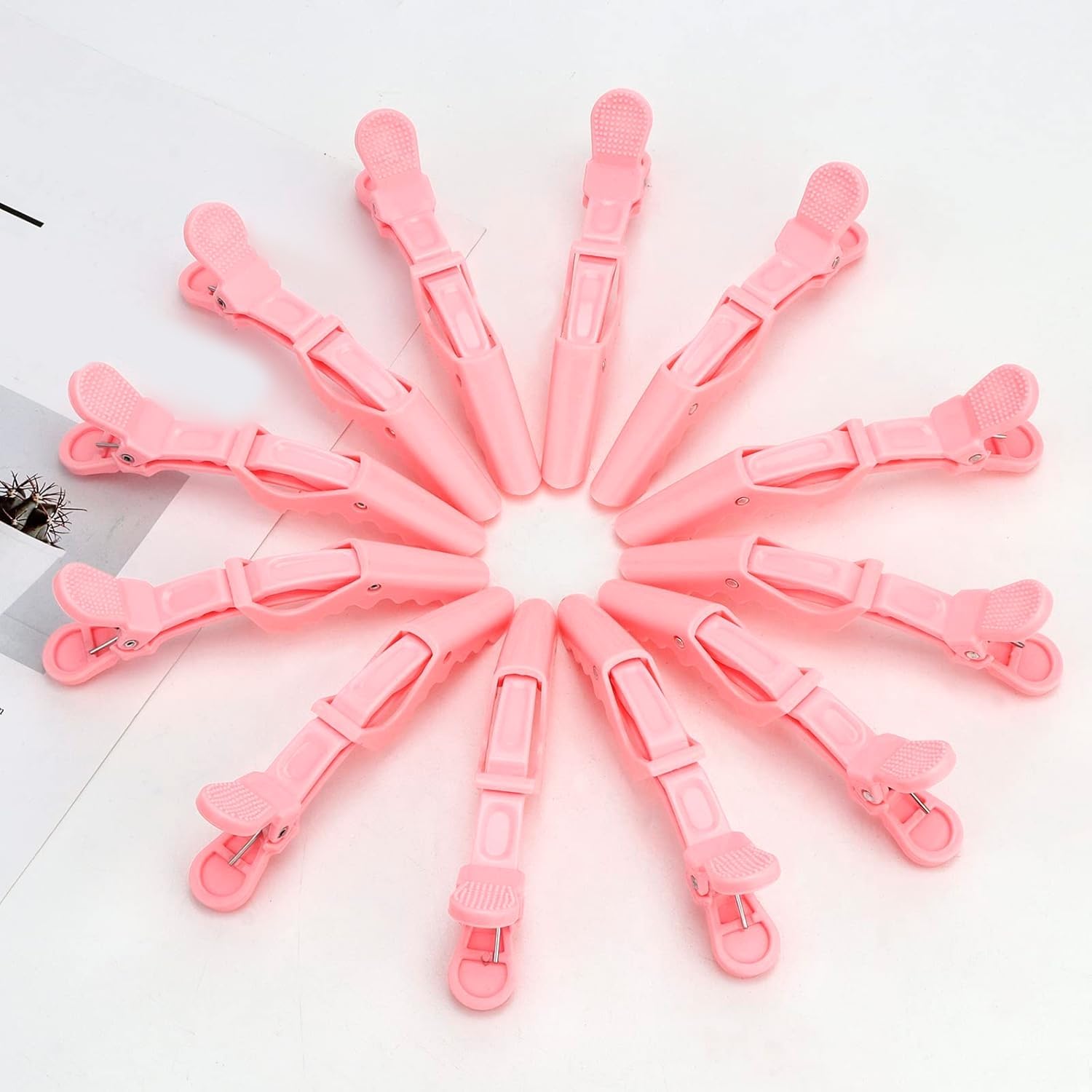 12Pcs Pink Hair Clips for Styling Sectioning, Alligator Hair Clips for Hair Salon, Hair Accessories for Women