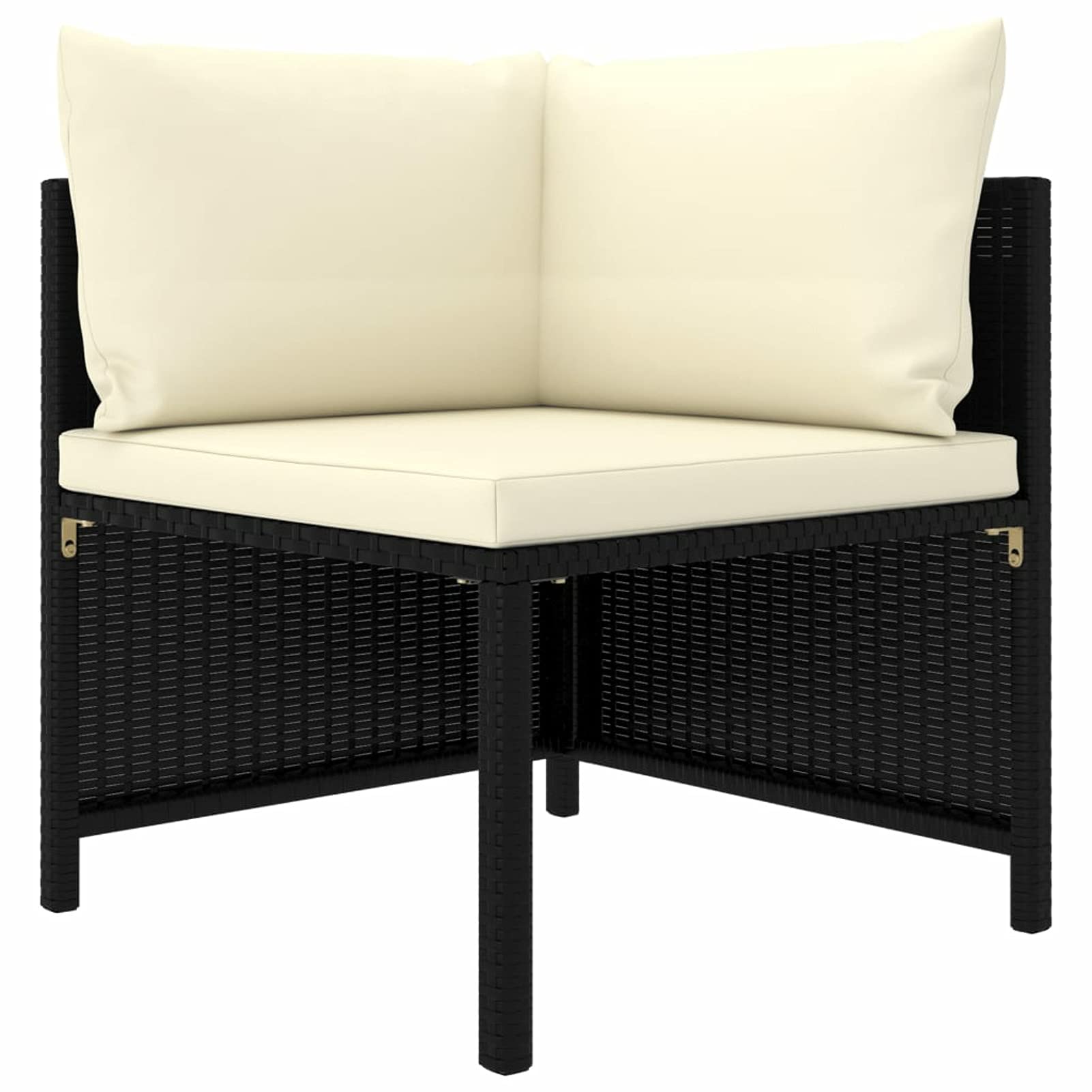 Divano da Giardino a 3 Posti con Cuscini in Polyrattan Nero,Divano da Giardino,Divanetto da Giardino Esterno-313513