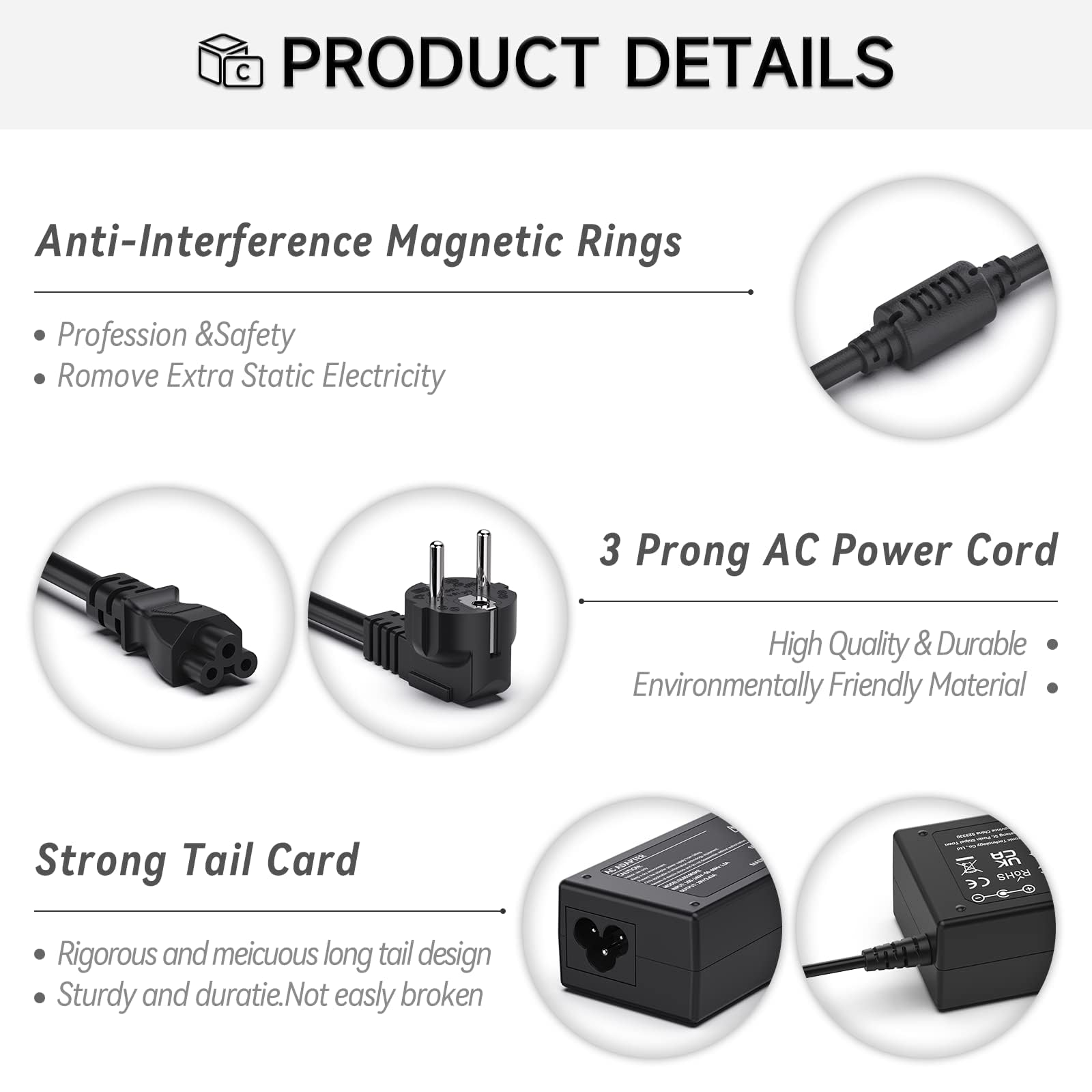 Caricatore 65W Alimentatore 19V 3.42A Caricabatterie per Acer Aspire One 5 3 E1 E3 E5 E14 E15 E17 Es1 V3 V5 V7 S3 R3 5250 5750 5920 5742 A315 Laptop PC Portatile Computer Adattatore di Alimentazione