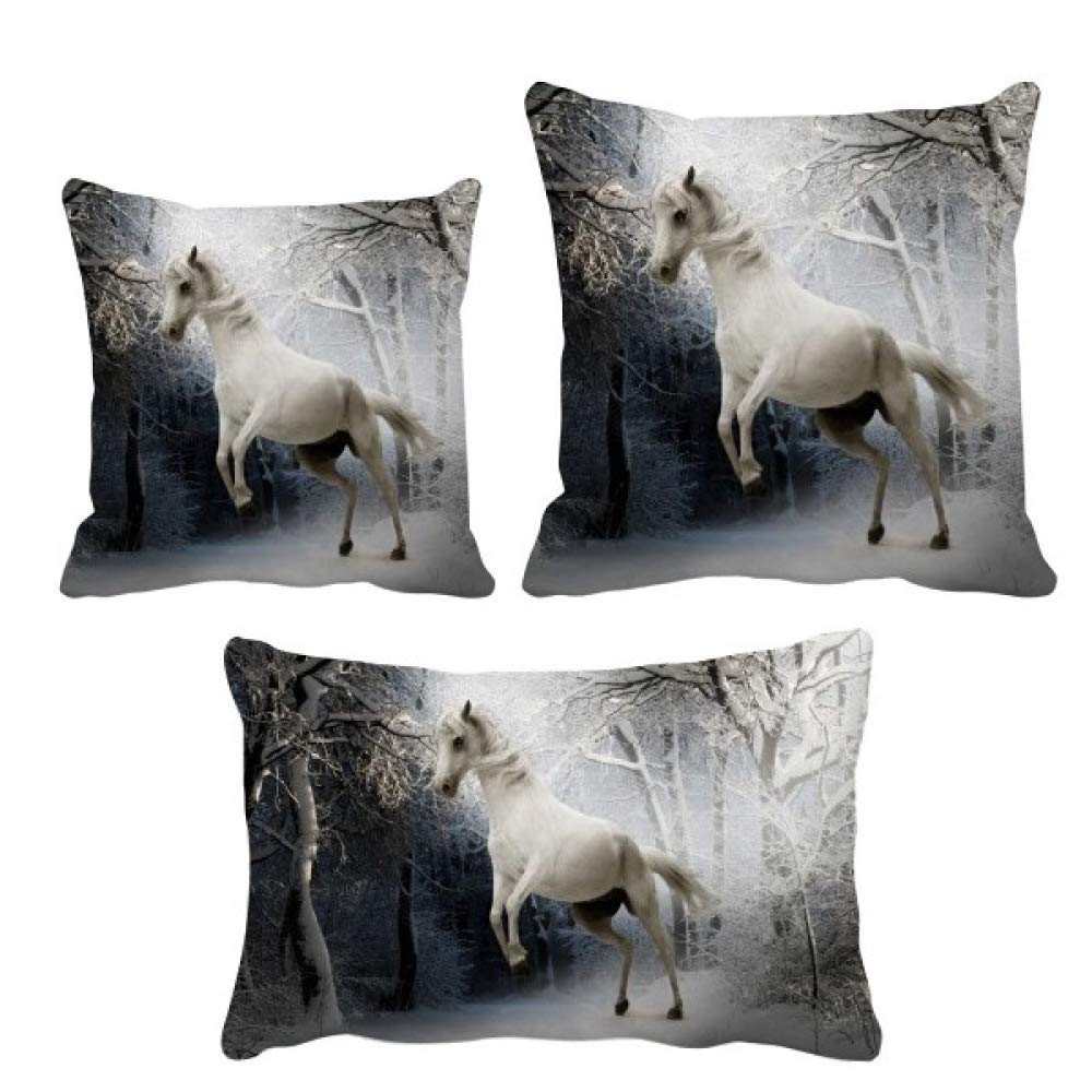 Coussin de décoration chevaux pour canapé au style épuré