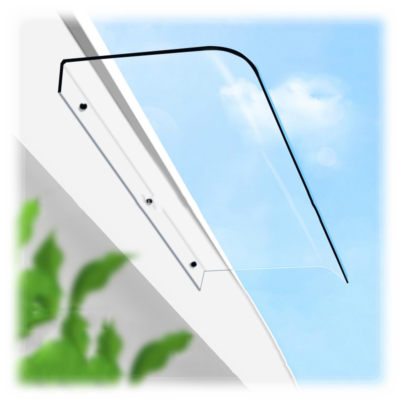 CZYZMDD Modern Outdoor Awning Canopy - Polycarbonate Sun Shelter for Windows & Doors UV Rain Protection 50x120cm Overhead Cover Front Door Patio