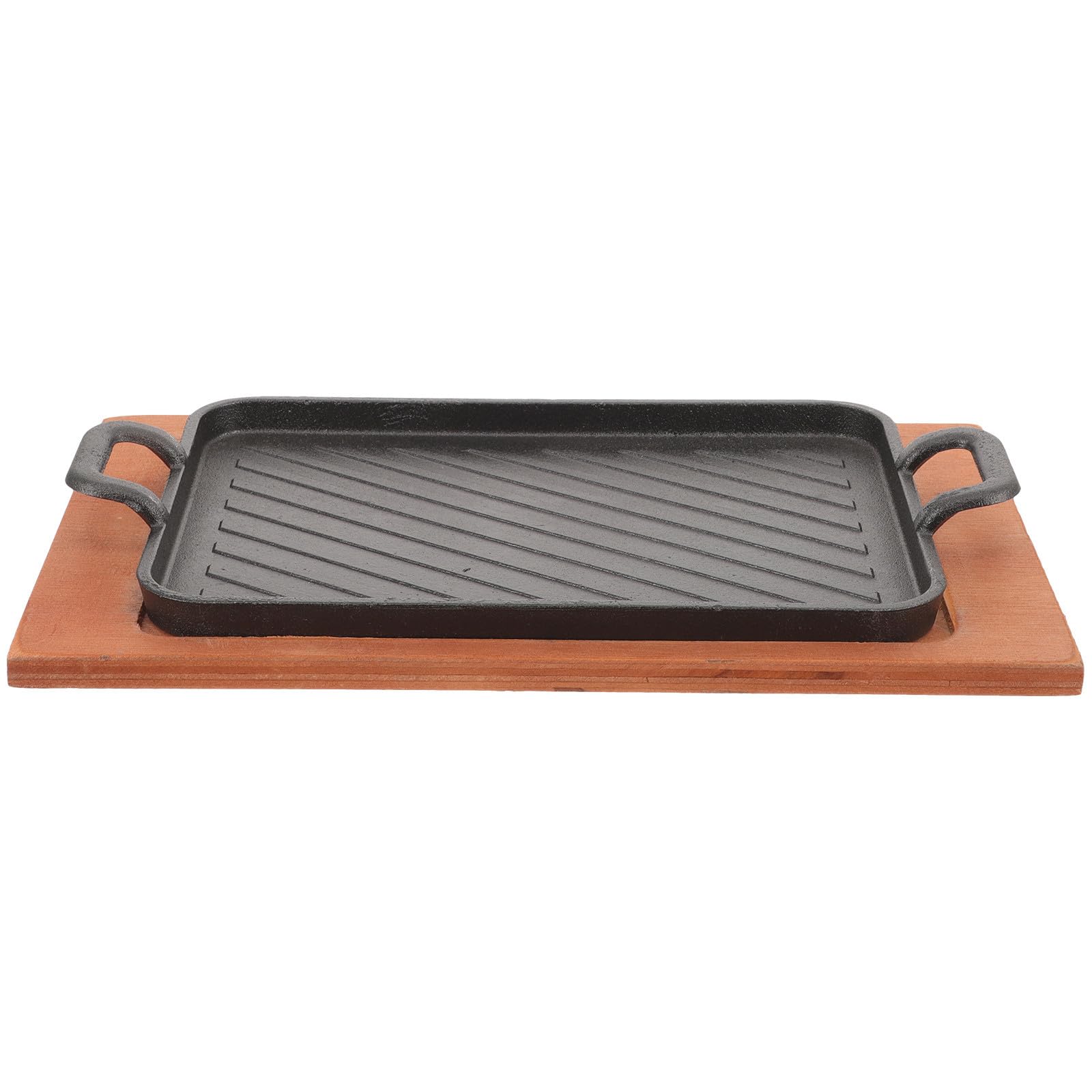 Yardwe Plancha de Hierro Fundido Sartén para Parrilla y Buena Conductividad Térmica Diseño Compacto para Barbacoa Adecuado para Camping y Exteriores