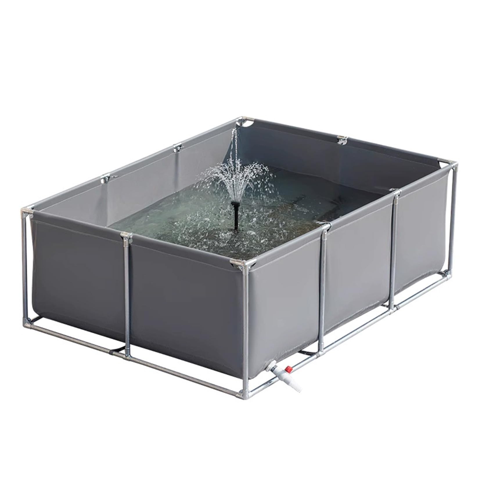 uofgcru Aquarium pool pond,Above Ground Aquarium Pool Pond,PVC Ponds With Drain Valve, Water Storage Pool For Koi Fish Turtles Swimming, aquarium pool frame,Grey 1.5×1×0.5m(4.9×3.3×1.6ft)