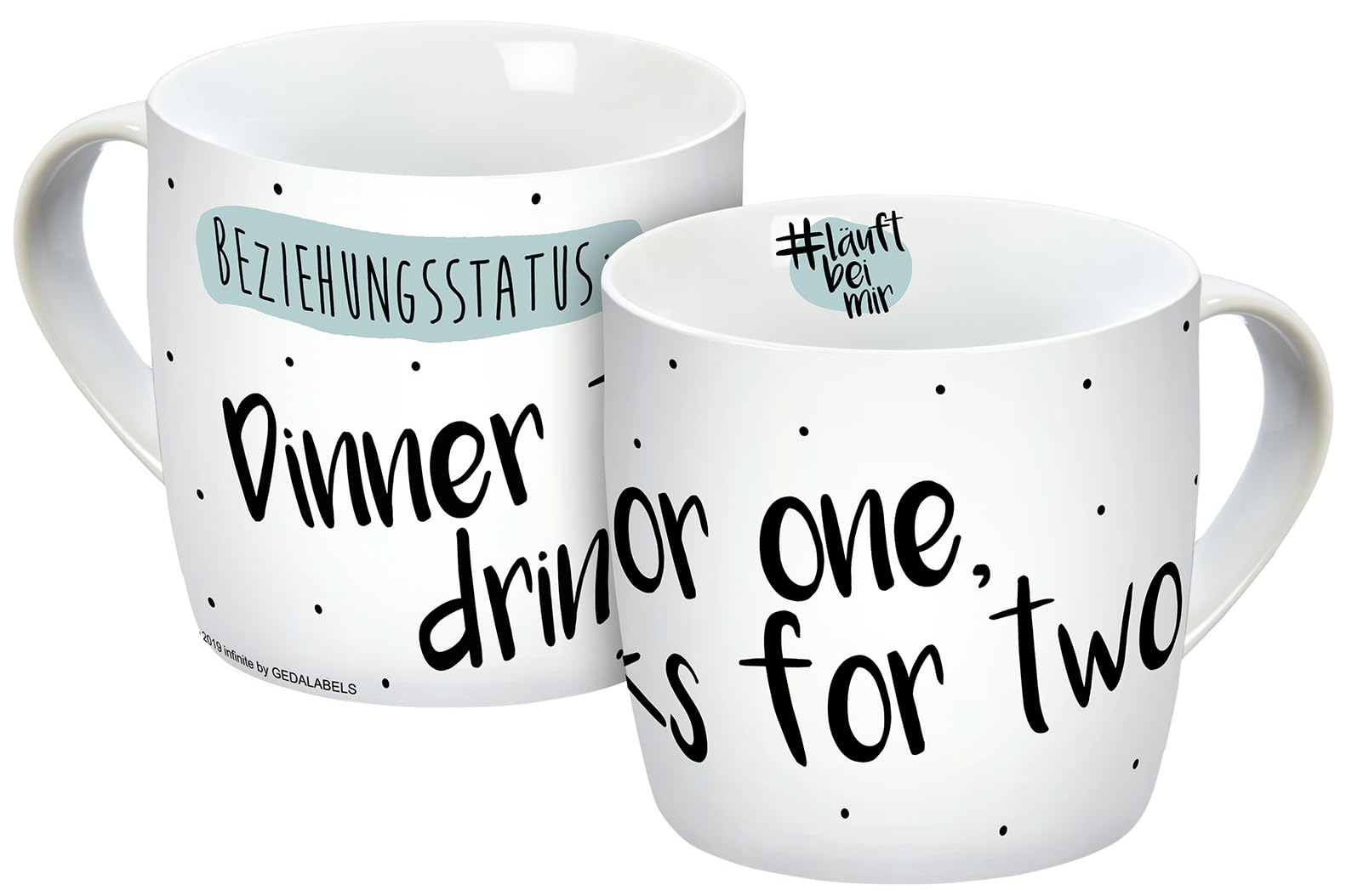 Mug Dinner for One 300 ml | Geda Labels | Porcelain Mug | Coffee | Valentine's Day | Tea