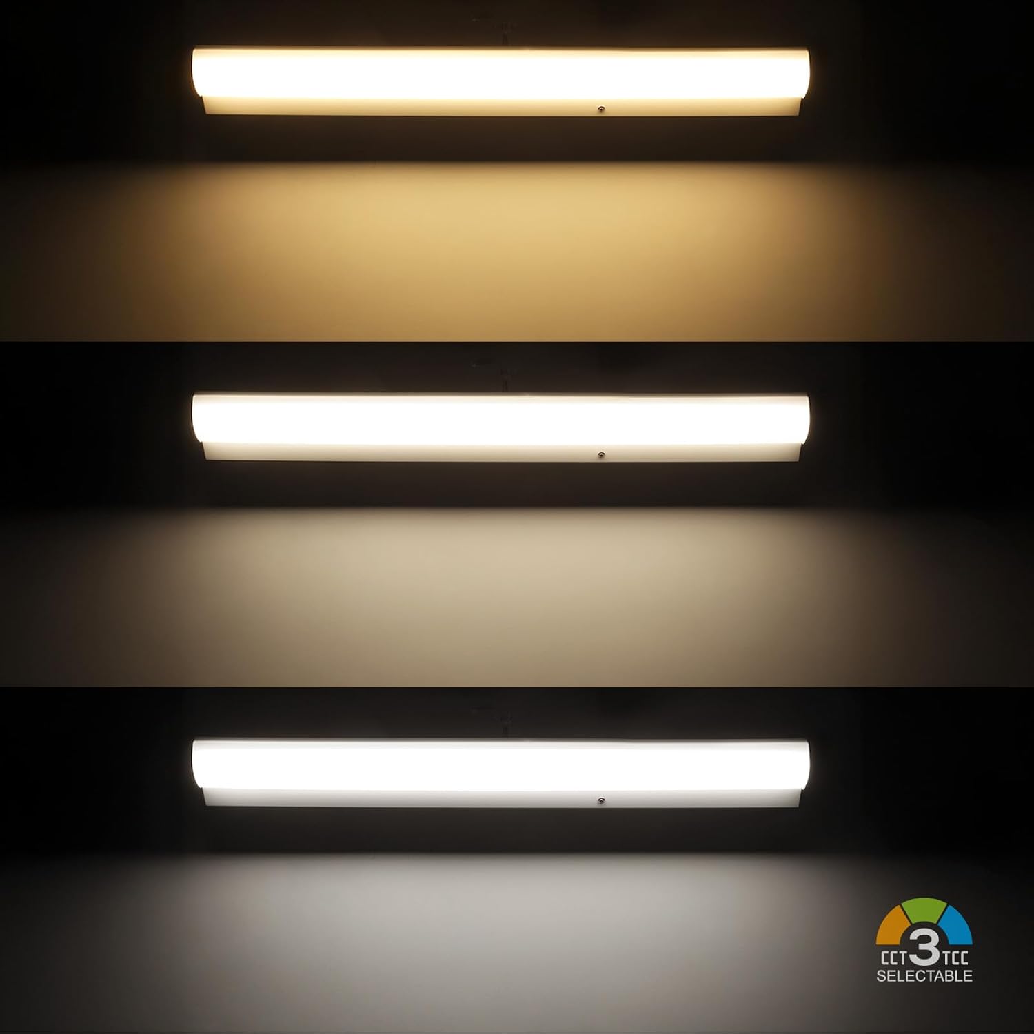 LEONLITE 3CCT 4FT LED Linear Stairwell Strip Light Fixture with Emergency Battery Backup, 90 Minutes, UL1598, 30W/40W/50W Selectable, 120V-277V, 0-10V Dimmable, Commercial LED Shop Light