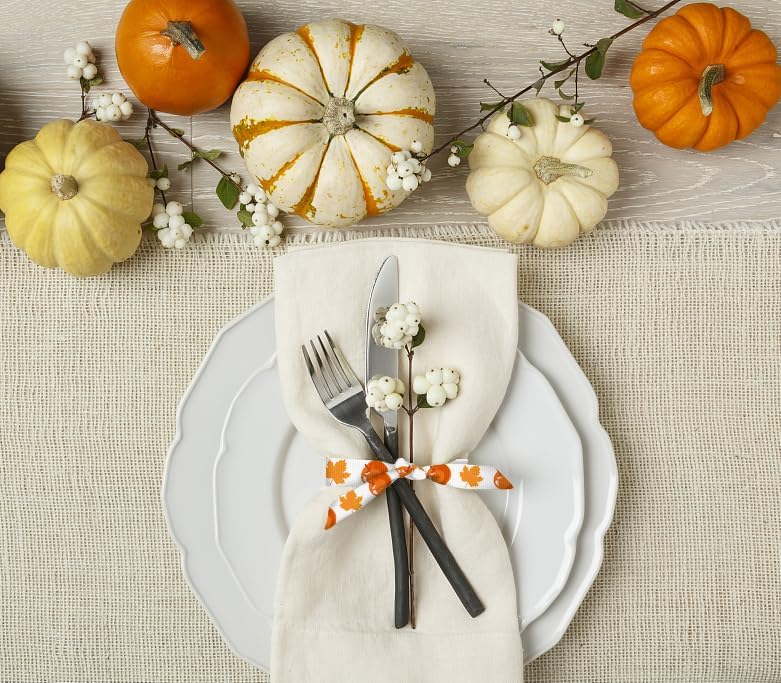 Miniatura 3 de Hying 6 rollos de cintas de otoño para envolver regalos, cintas de calabaza de hoja naranja otoñal para decoración de otoño, fiesta de bricolaje, 38