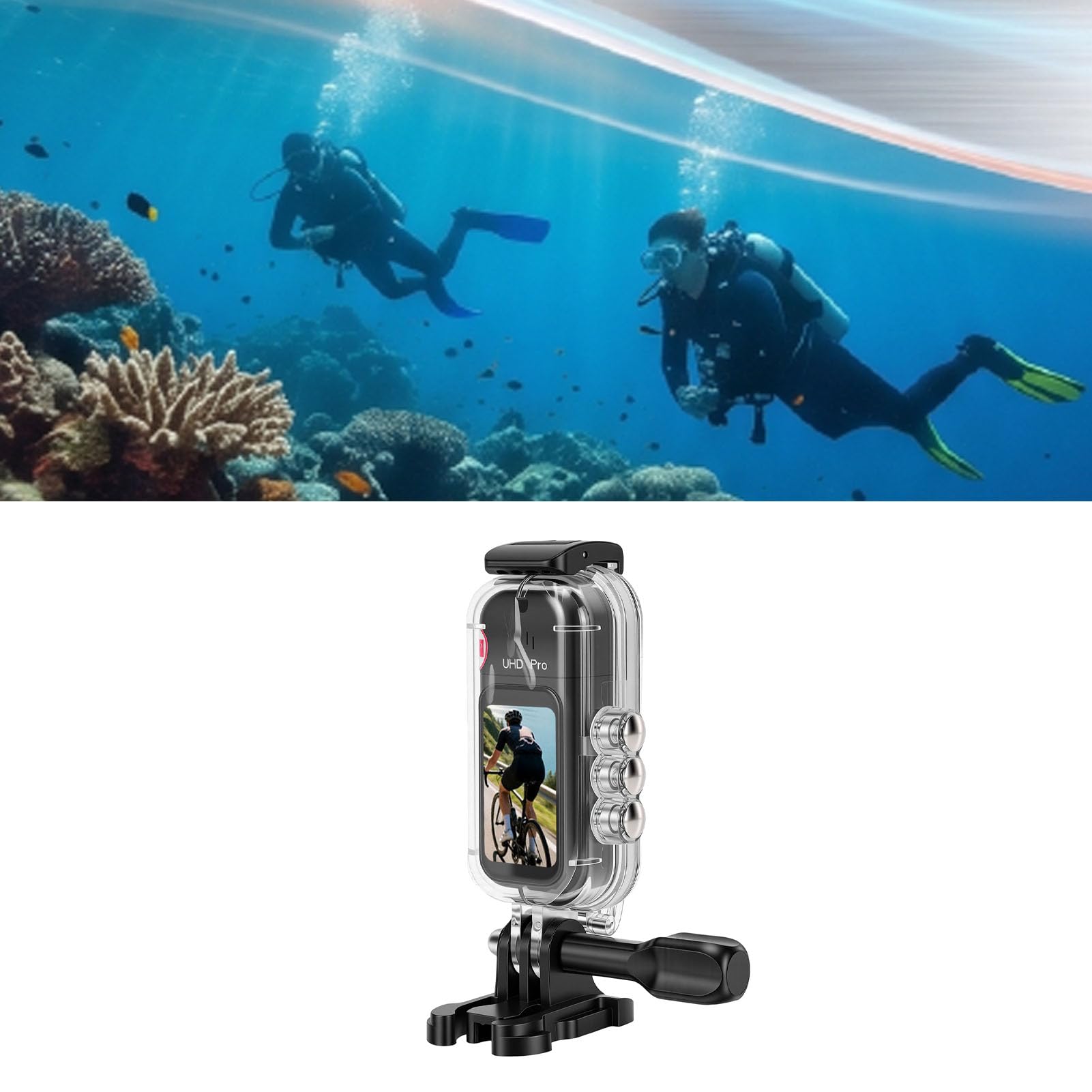 LICAEVEY Action Camera 4K 12MP con Obiettivo Grandangolare 180° per Esterni