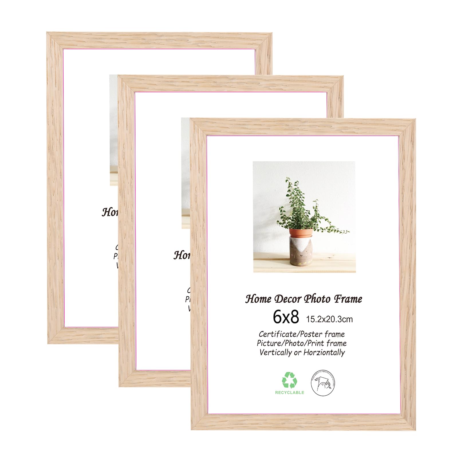LYYYXGYP Oak 3-Pack Frames