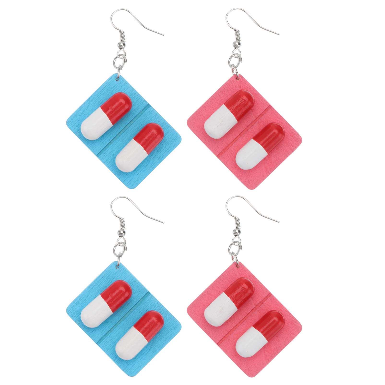 YDYDTTKD 2 Paia di Orecchini a Capsula in Legno Creative Nurse Eardrop Divertente Ornamento per l'orecchio Leggero per l'accessorio da Indossare Ogni Giorno