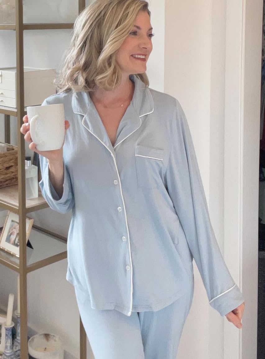 Women's Pajama Sets Long Sleeve Button Down Sleepwear Soft Pjs Lounge Sets for Women 2 Piece - Image 4