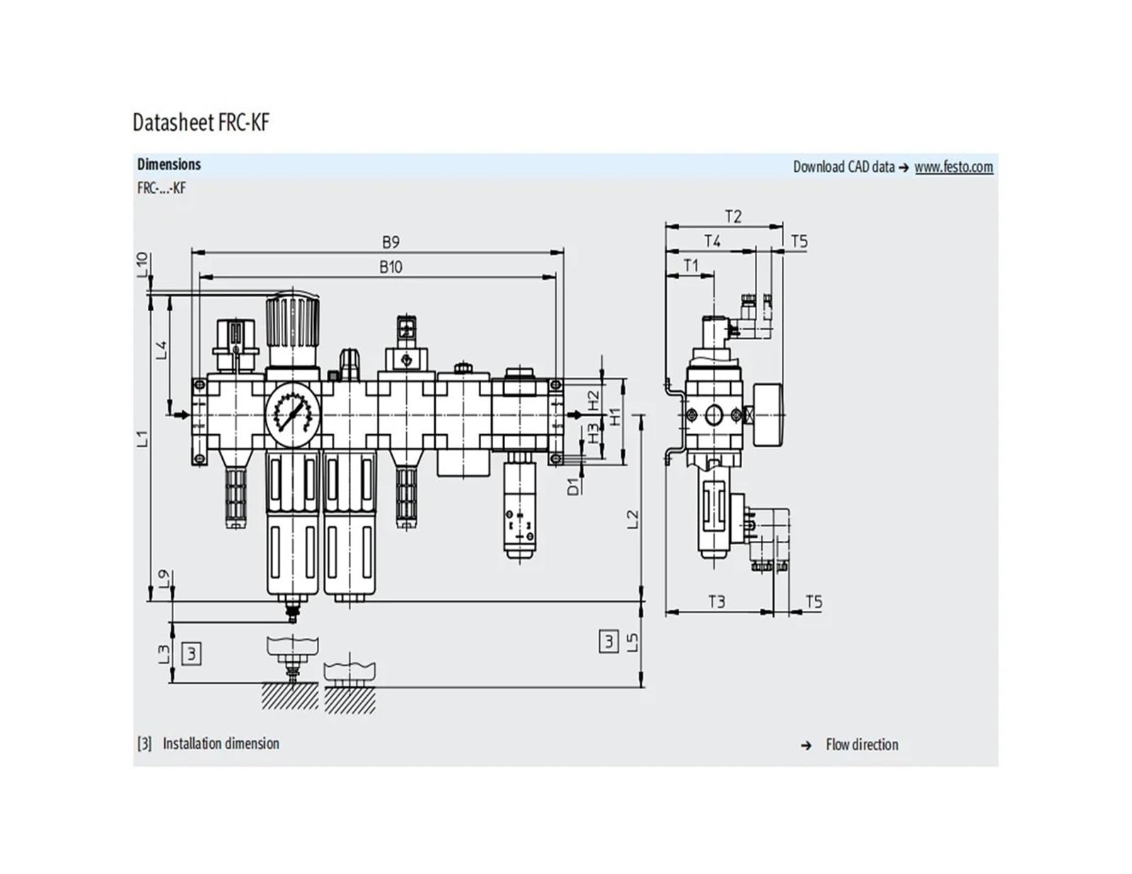 Régulateur de filtre Bigeminy FRC-1/4-D-7-MIDI 186503 3/8 1/2 3/4 Drainage automatique/manuel et manomètre Mpa 0,5-7bar(FRC-1-4-D-7-MIDI-A)