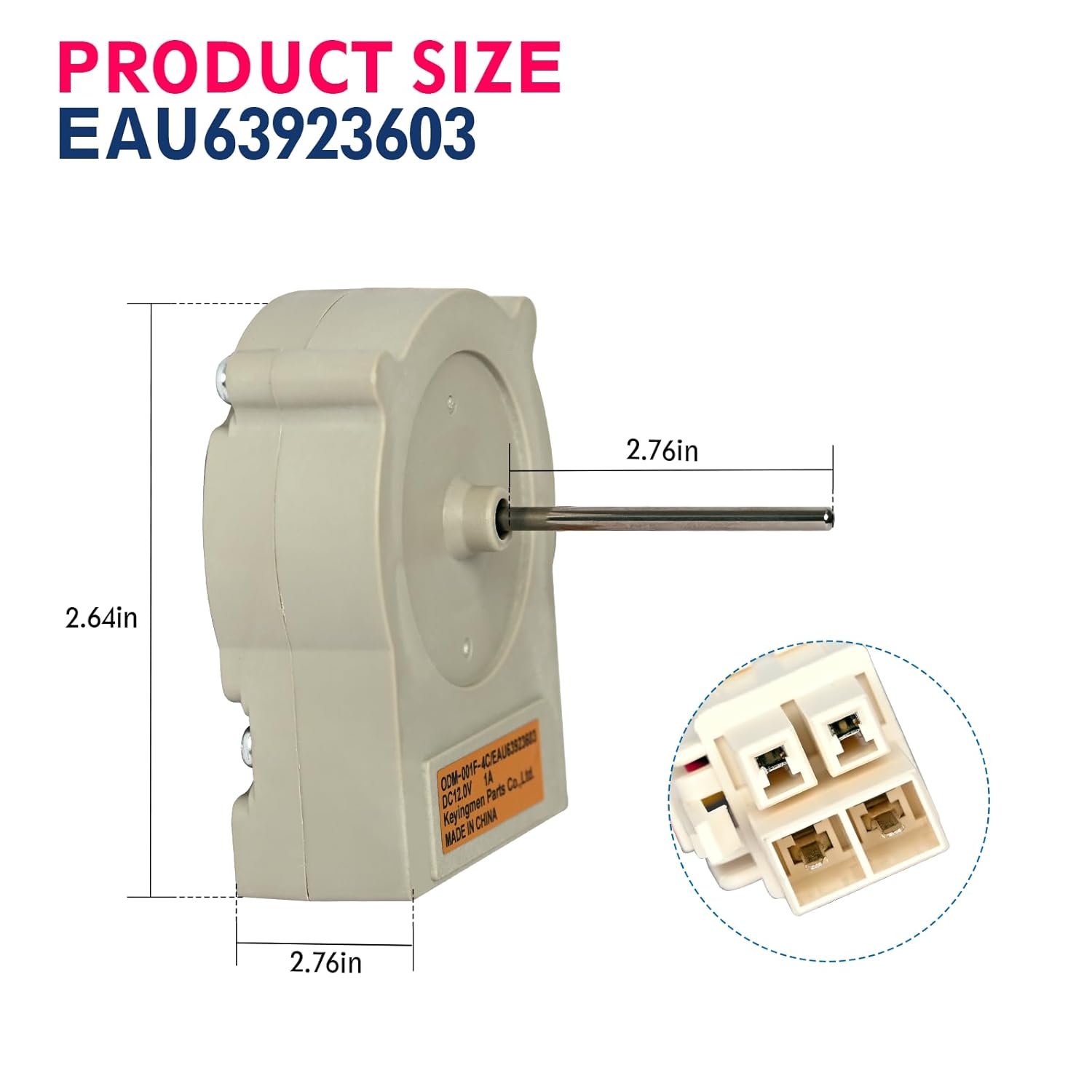 Upgraded EAU63923603 Refrigerator Motor Assembly Fit for LG Kenmore Freezer Evapoartor Fan Motor ODM-001F-4C AP6317197 PS12383671 EAP12383671.