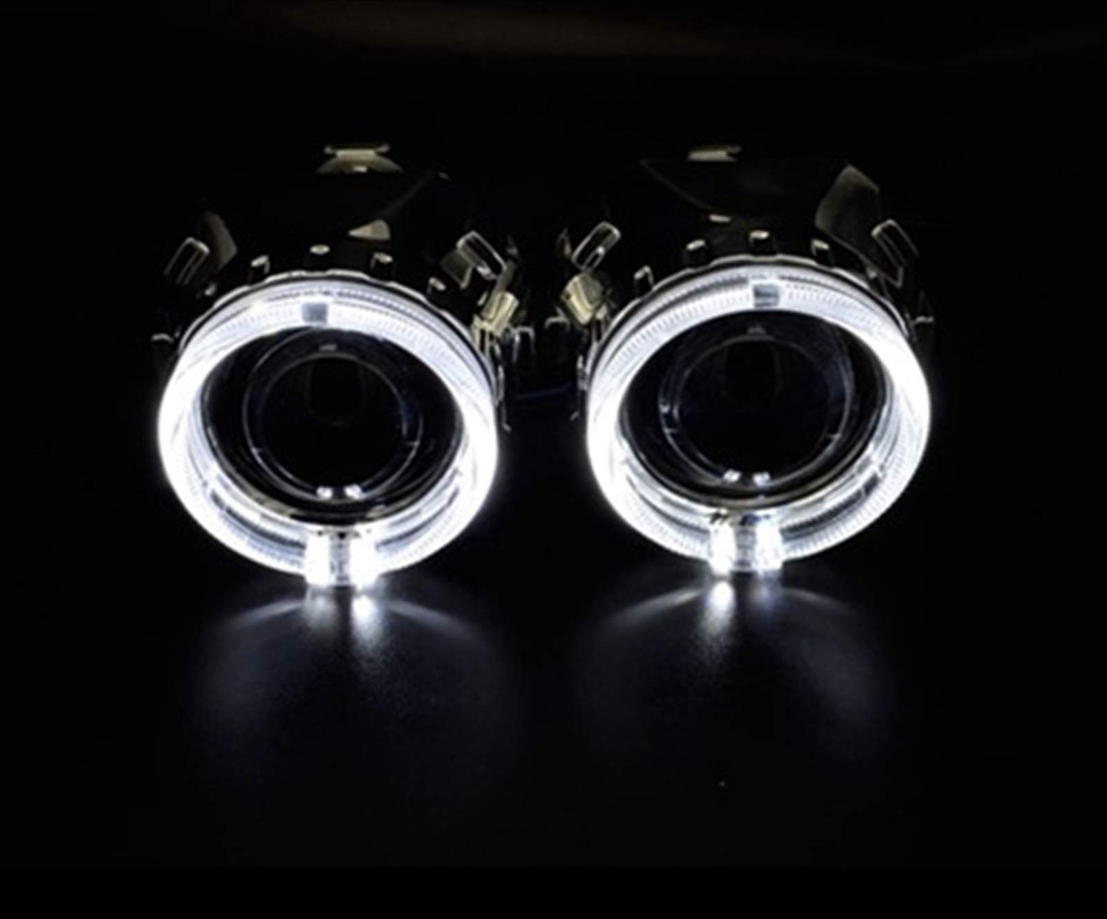 Luci Per Auto Con Occhi Di Angelo 2,5 pollici Bi Xenon Proiettore Lente con DRL LED Angel Eyes Shrots Automobile Assembly Kit for il modello di automobile Kit for H1 H4 H7 Xenon Trasporto libero