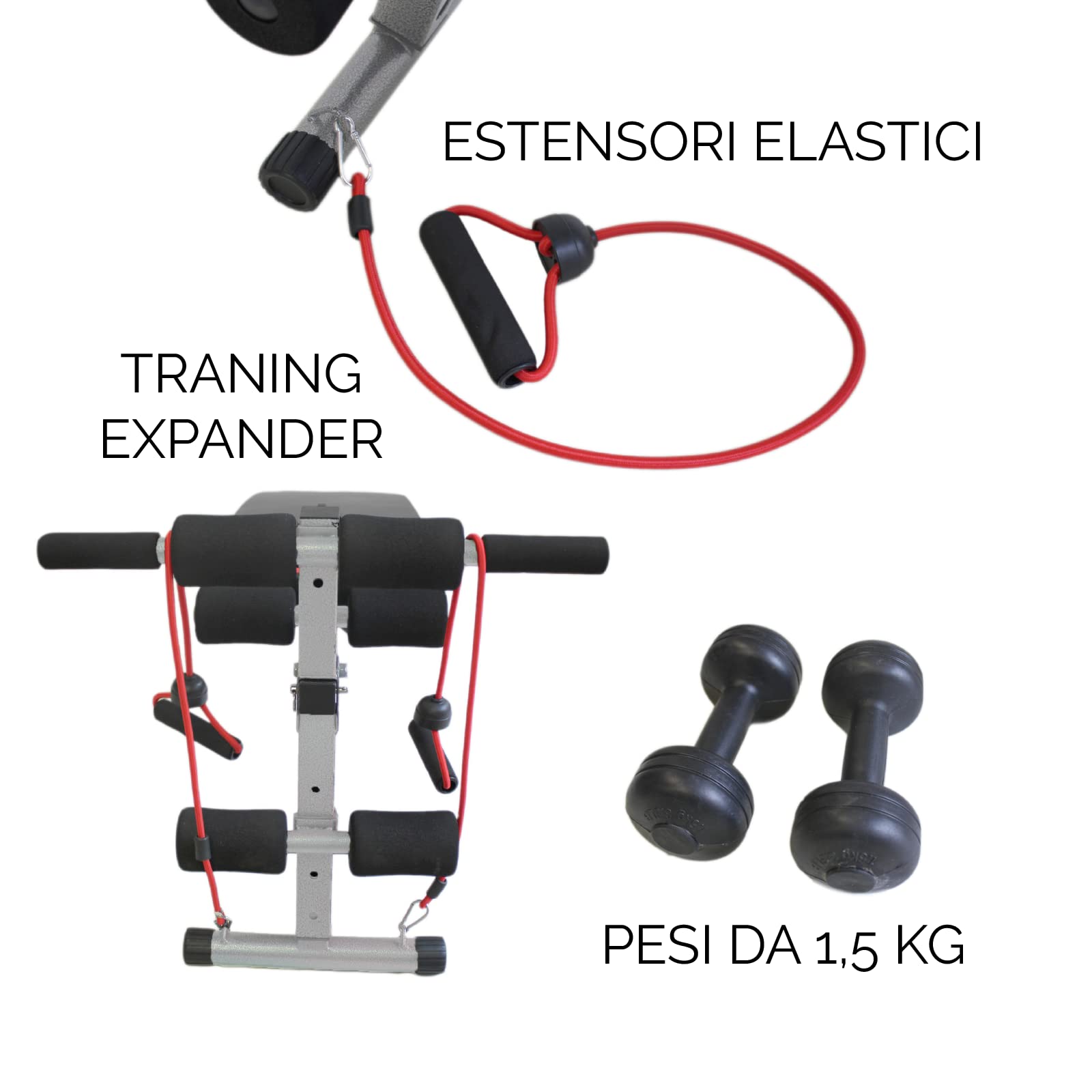 FFitness Cyclette nera 201 con cintura e cardiofrequenzimetro, per fitness a casa e allenamento