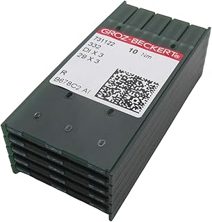 50 Stück Groz Beckert 29 x 3 DIX3 332 Nadeln in CKPSMS, transparenter Kunststoffbox, Kompatibel mit/Ersatz für Singer Marke 29-1 to 29-5, 29K 29U Adler Marke 30-1 30-10(Nadelgröße: 19/120)