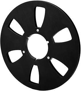 1/4 10.5 Inch Empty Takeup Reel, Sound Tape Empty Reel Stainless Steel Screws Opening Machine Part Improve Sound Quality 6 Hole for Reel To Reel Tape Player (Black)