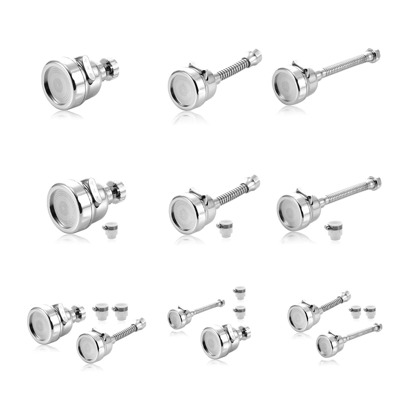 XYNSNDB Dysza obrotowa 360 stopni do kranu mieszającego 3 tryby Aerator oszczędzający wodę pod ciśnieniem Aerator kuchenny Bubbler Dyfuzor Kran Łatwa instalacja(01)