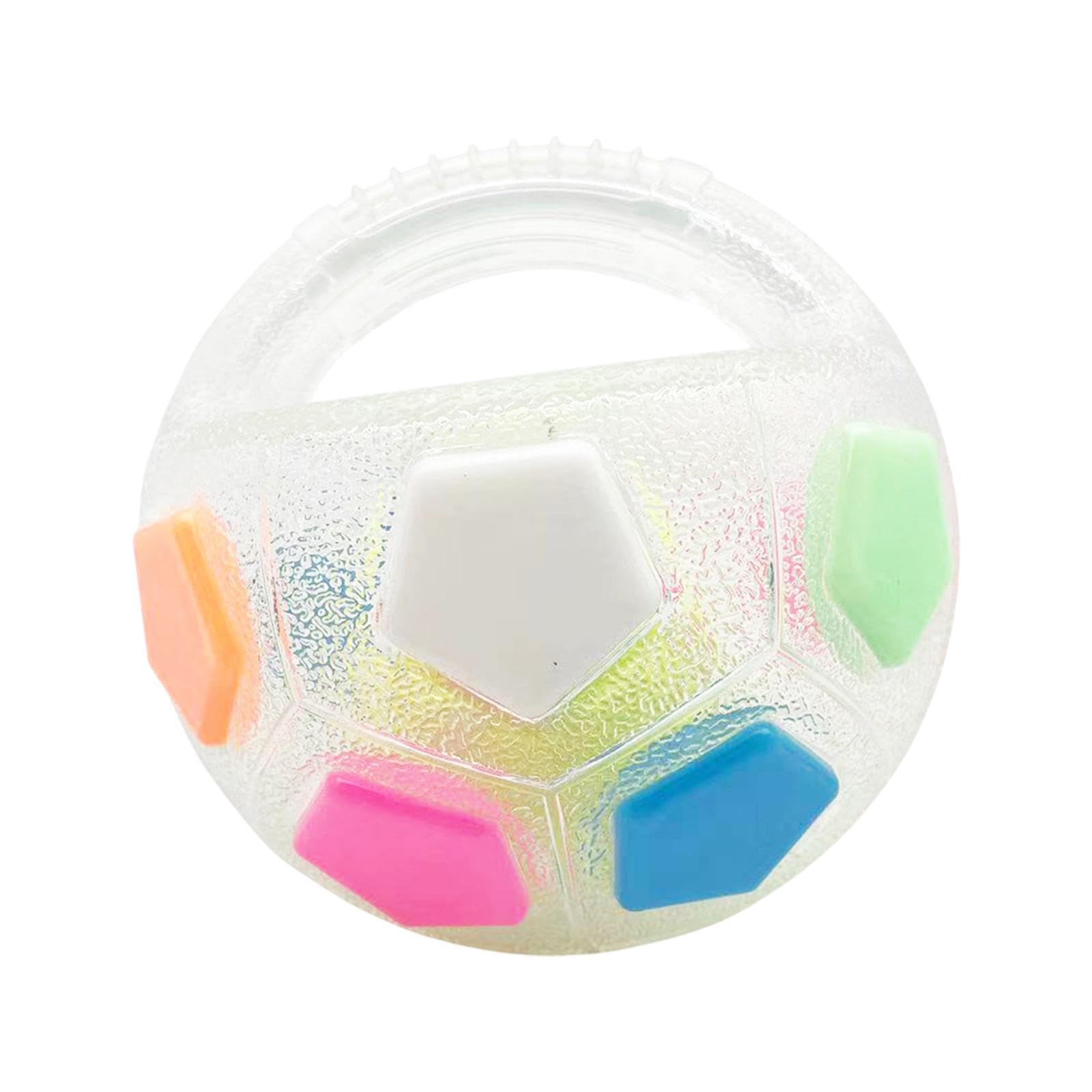 Milageto Dog Soccer Ball Indestructible Football for Dogs Tug Toy with Handle Outdoor Dog Toys Interactive Dog Toy Ball for Small & Medium Puppy Trainning Gifts Garden Toys for Dogs Transparent