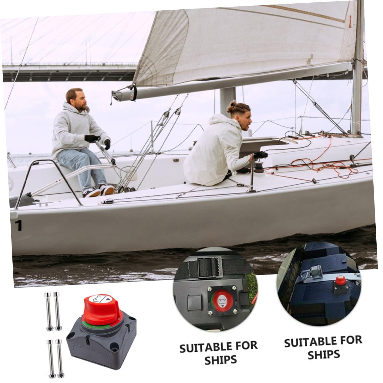 Sosoport Interrupteur Principal Coupe-batterie 600a Isolateur de Déconnexion pour Bateau et Camping-car, Bouton Rotatif, Protection Coupure Courant, Équipement Véhicule Polyvalent