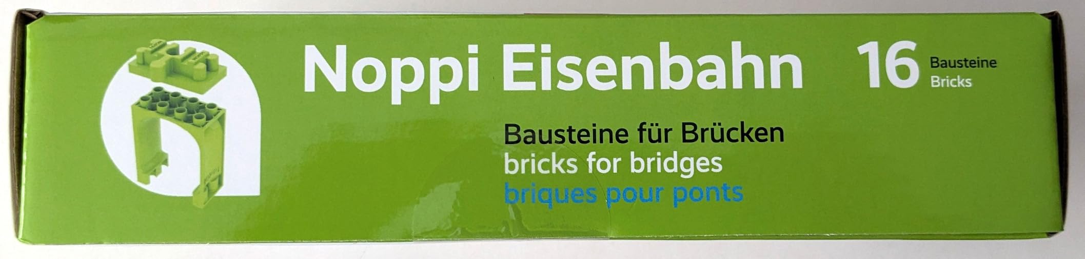 NEUE FREUNDE inventing & producing schnickschnack Kolej Noppi – zestaw klocków zaciskowych do drewnianych kolejek, spirala helix z 4 poziomami (bez szyn)