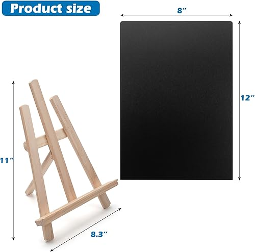 Miniatura 2 de ONUPGO Letreros de pizarra con caballete, letreros de comida de 8 x 12 pulgadas, pequeño caballete decorativo de mesa, pizarrón de tiza de madera