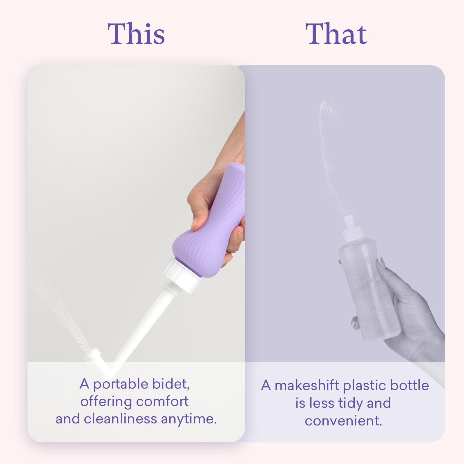 PurComfy Upside Down Peri Bottle for Postpartum Care Essentials, Portable Bidet Travel for Postpartum Perineal Cleansing and Recovery, Peri Bottle for Women, Men, and New Moms, 11 oz