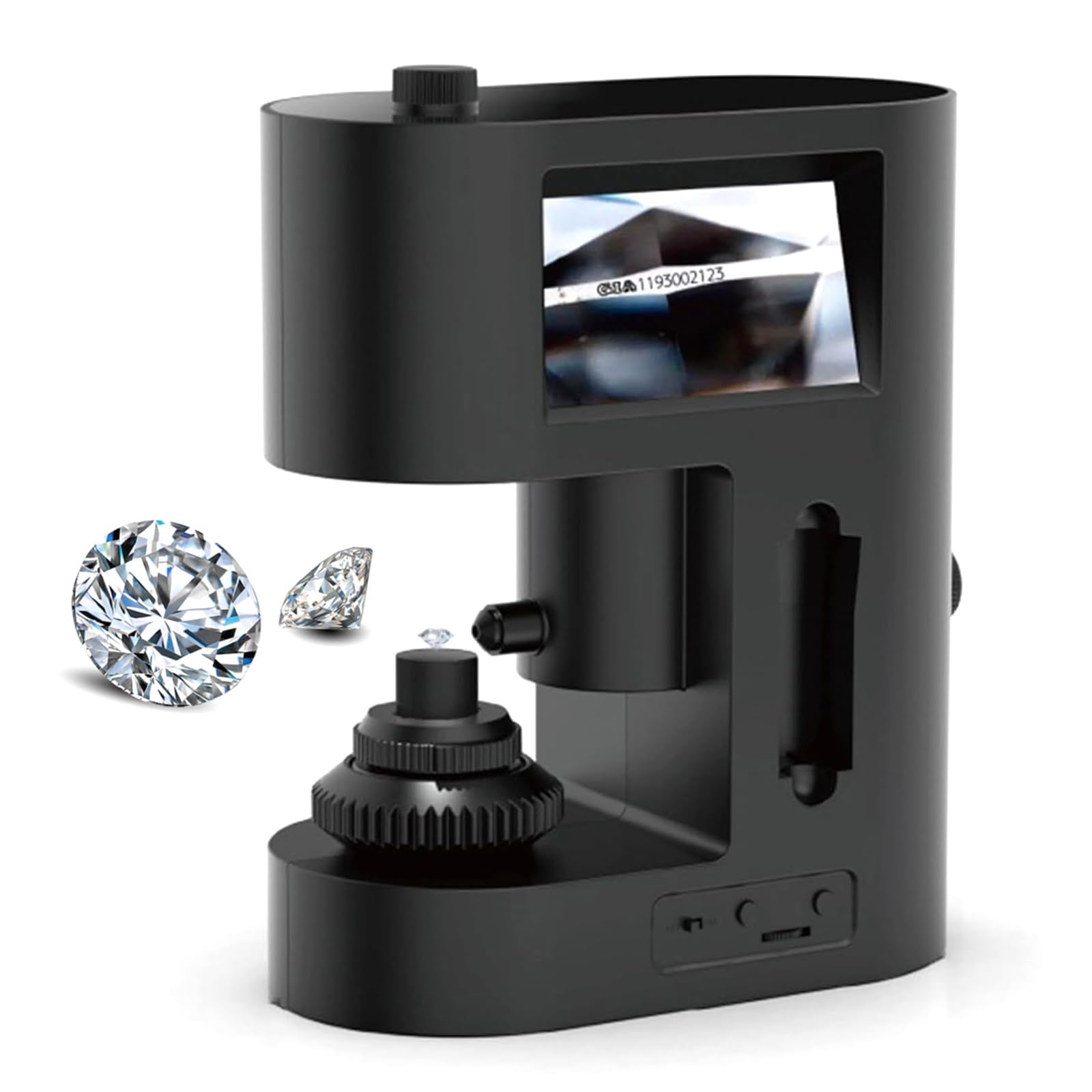 Microscope avec lumière LED, grossissement 30-200x, double écran, résolution 480 x 845 pour inspection de bijoux et de timbres